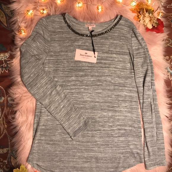 Juicy Couture Sweaters - Juicy Couture slit long sleeve Embellished top